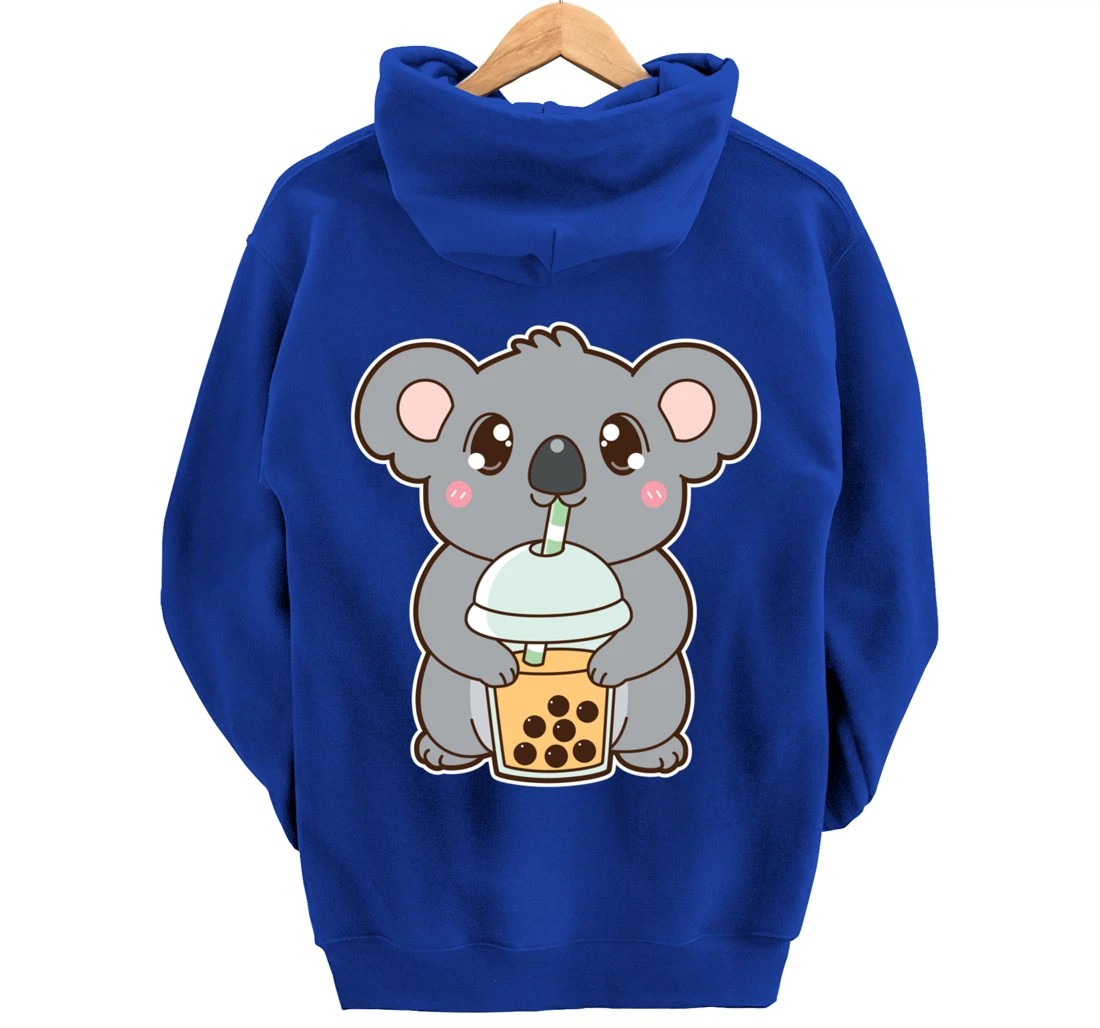 Kawaii Cute Boba Koala Bear Mango Bubble Pearl Milk Tea Pullover Hoodie