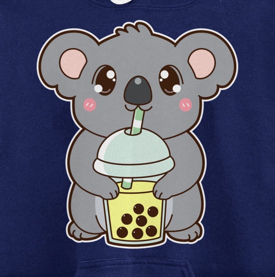 Kawaii Cute Boba Koala Bear Banana Bubble Pearl Milk Tea Pullover Hoodie