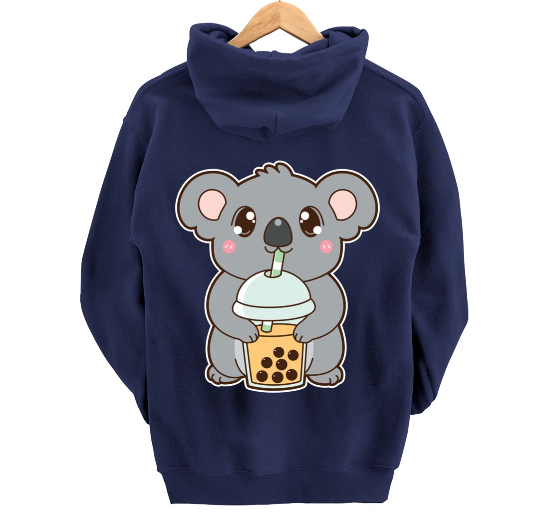 Kawaii Cute Boba Koala Bear Mango Bubble Pearl Milk Tea Pullover Hoodie