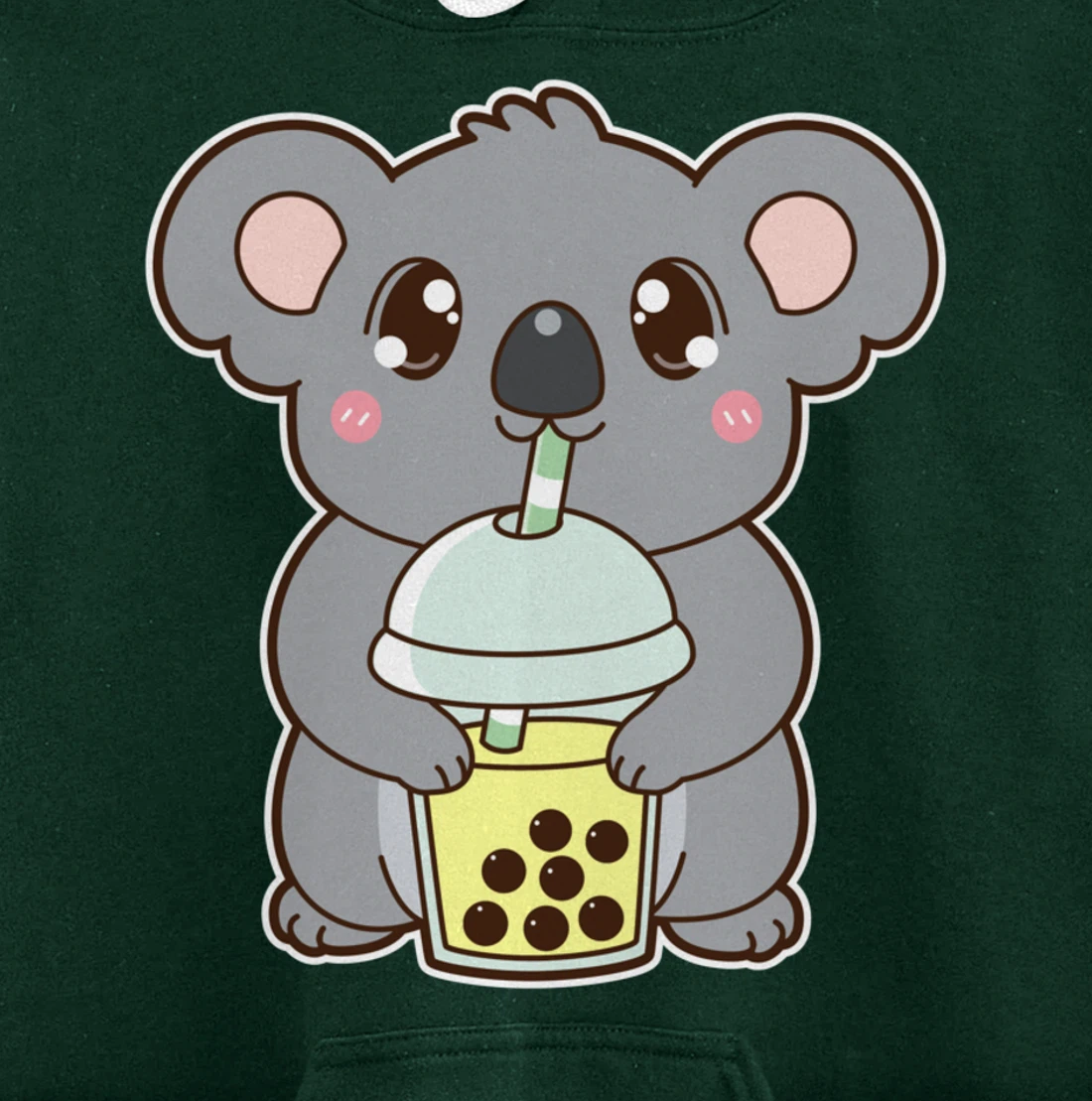 Kawaii Cute Boba Koala Bear Banana Bubble Pearl Milk Tea Pullover Hoodie