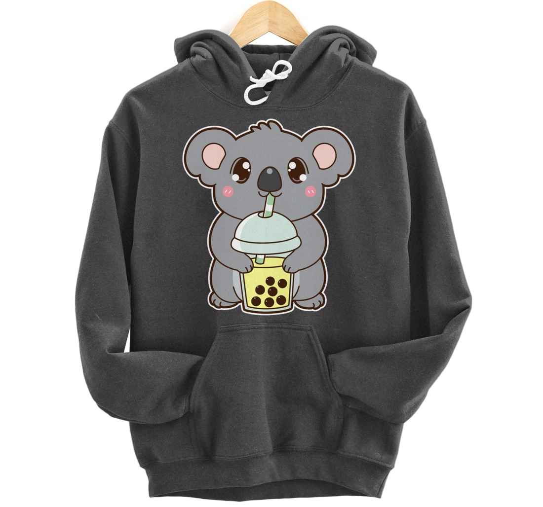 Kawaii Cute Boba Koala Bear Banana Bubble Pearl Milk Tea Pullover Hoodie