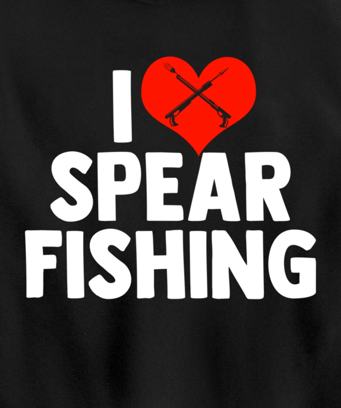 I Love Spearfishing Spearfisher Underwater Fishing Themed Pullover Hoodie