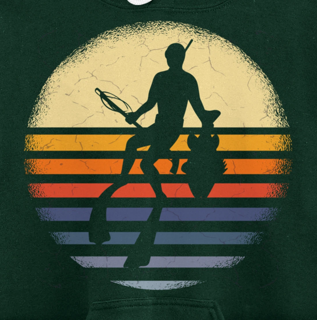 Spearfisher Silhouette Spearfishing Underwater Fishing Pullover Hoodie