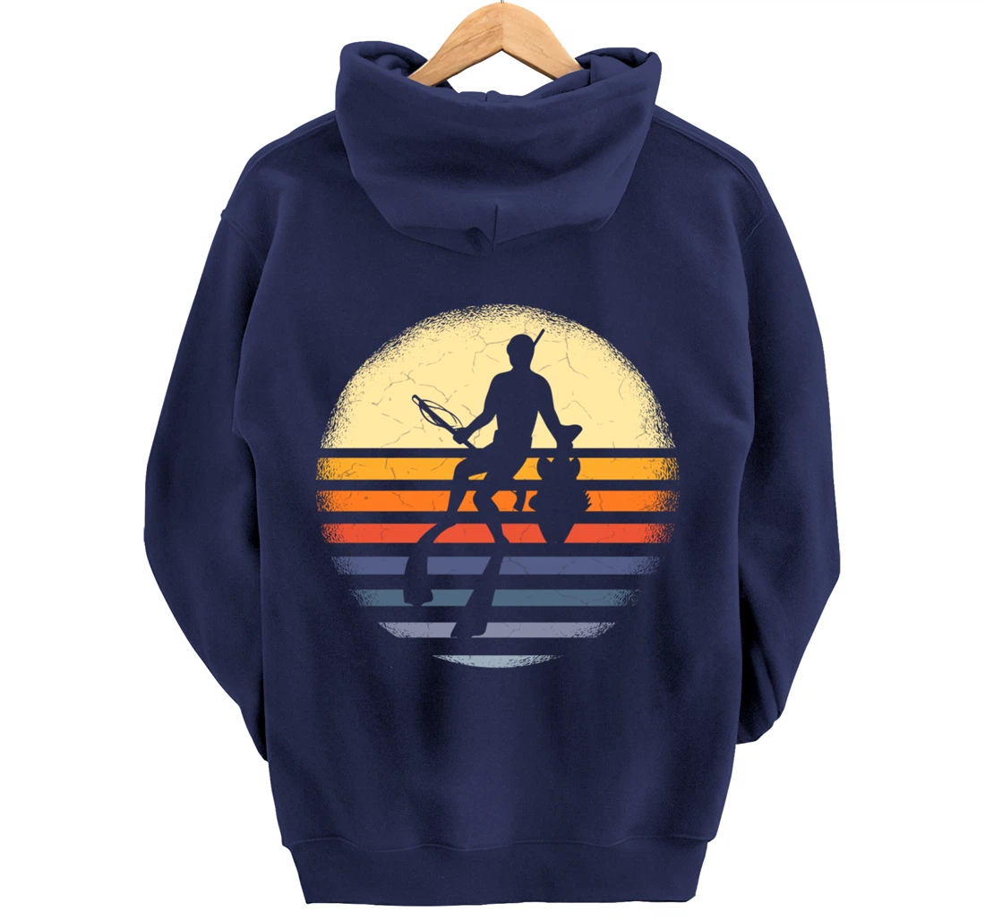 Spearfisher Silhouette Spearfishing Underwater Fishing Pullover Hoodie