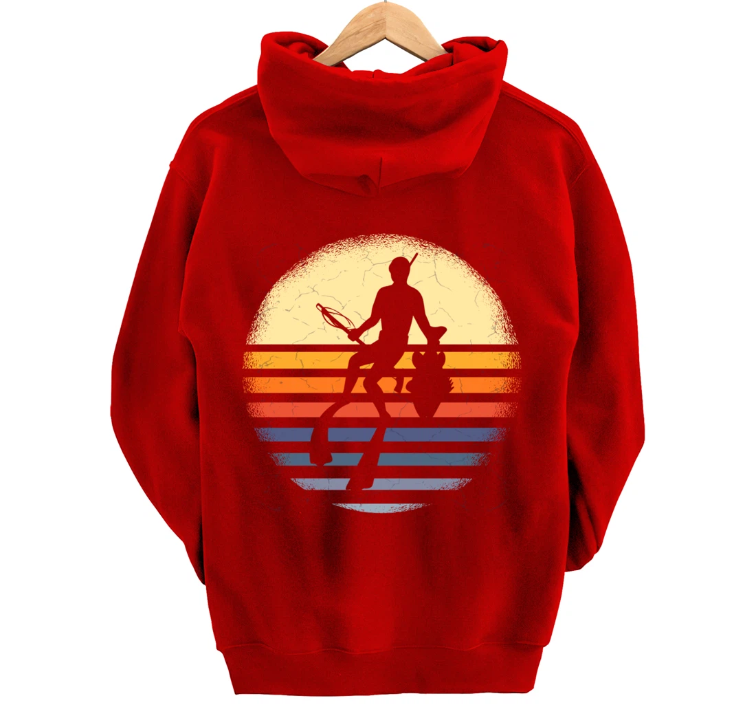 Spearfisher Silhouette Spearfishing Underwater Fishing Pullover Hoodie