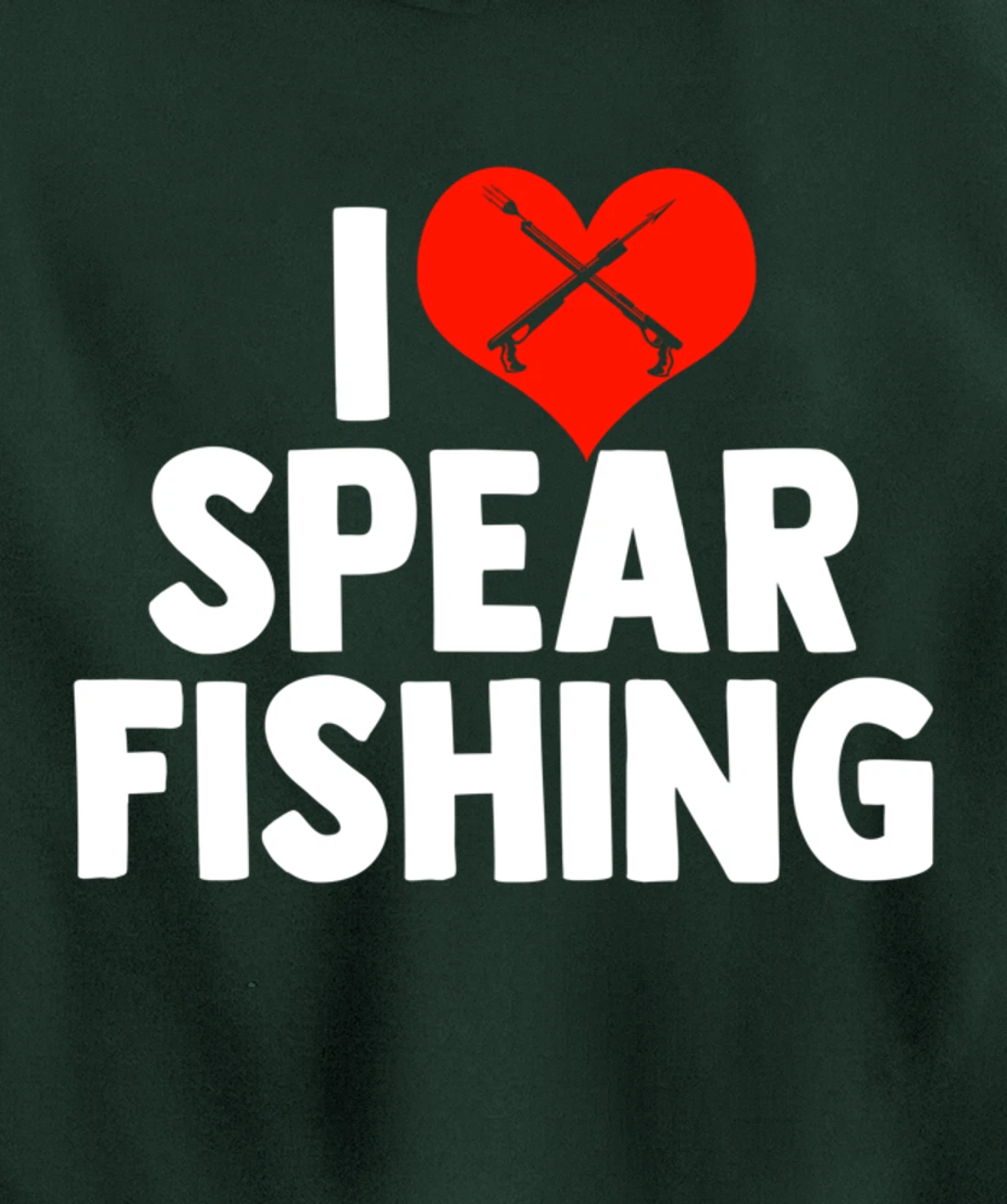 I Love Spearfishing Spearfisher Underwater Fishing Themed Pullover Hoodie