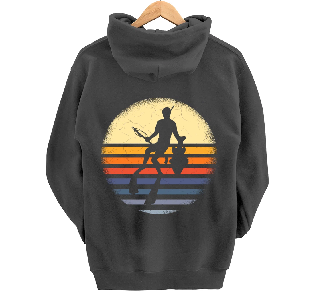 Spearfisher Silhouette Spearfishing Underwater Fishing Pullover Hoodie