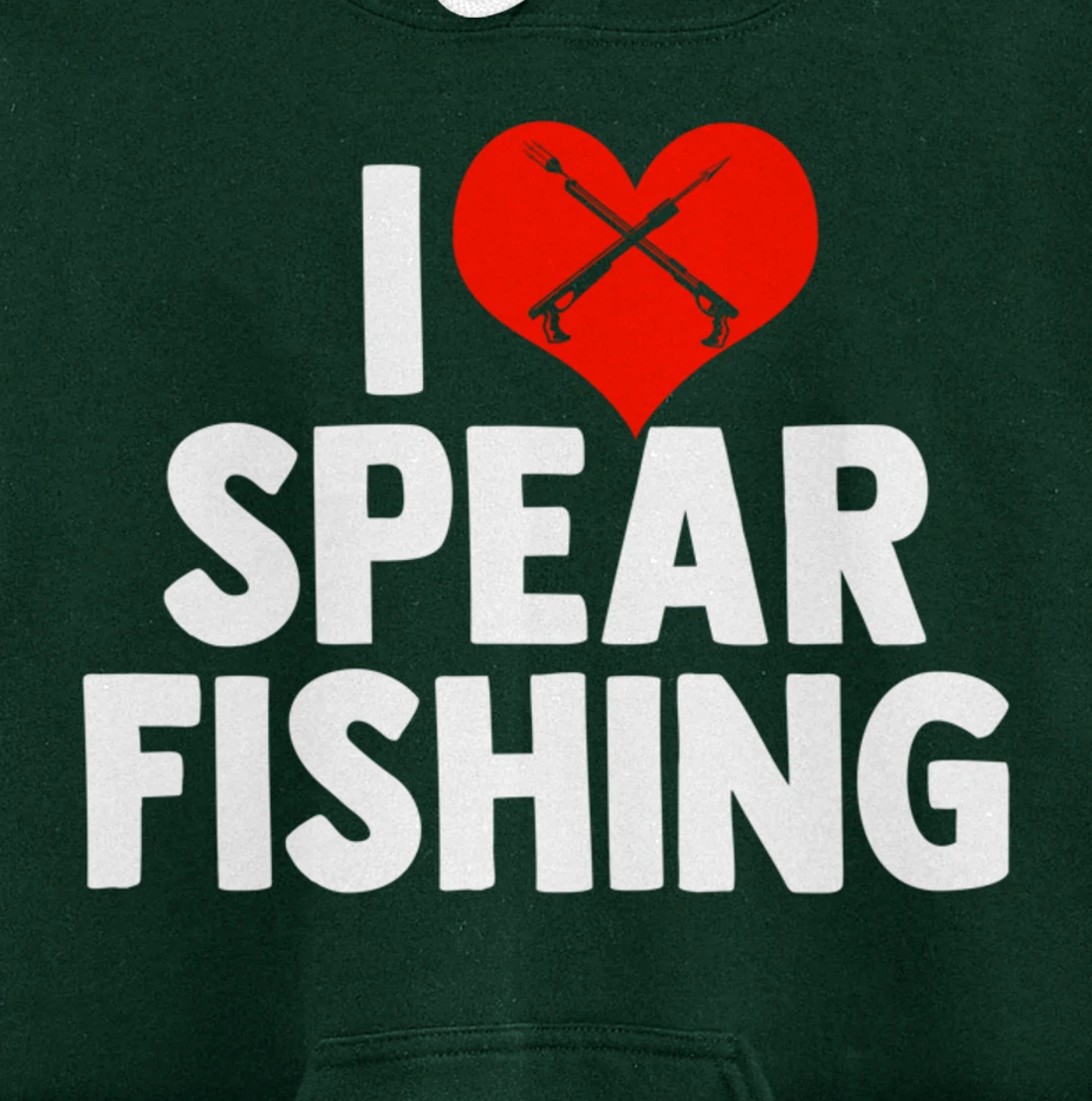 I Love Spearfishing Spearfisher Underwater Fishing Themed Pullover Hoodie