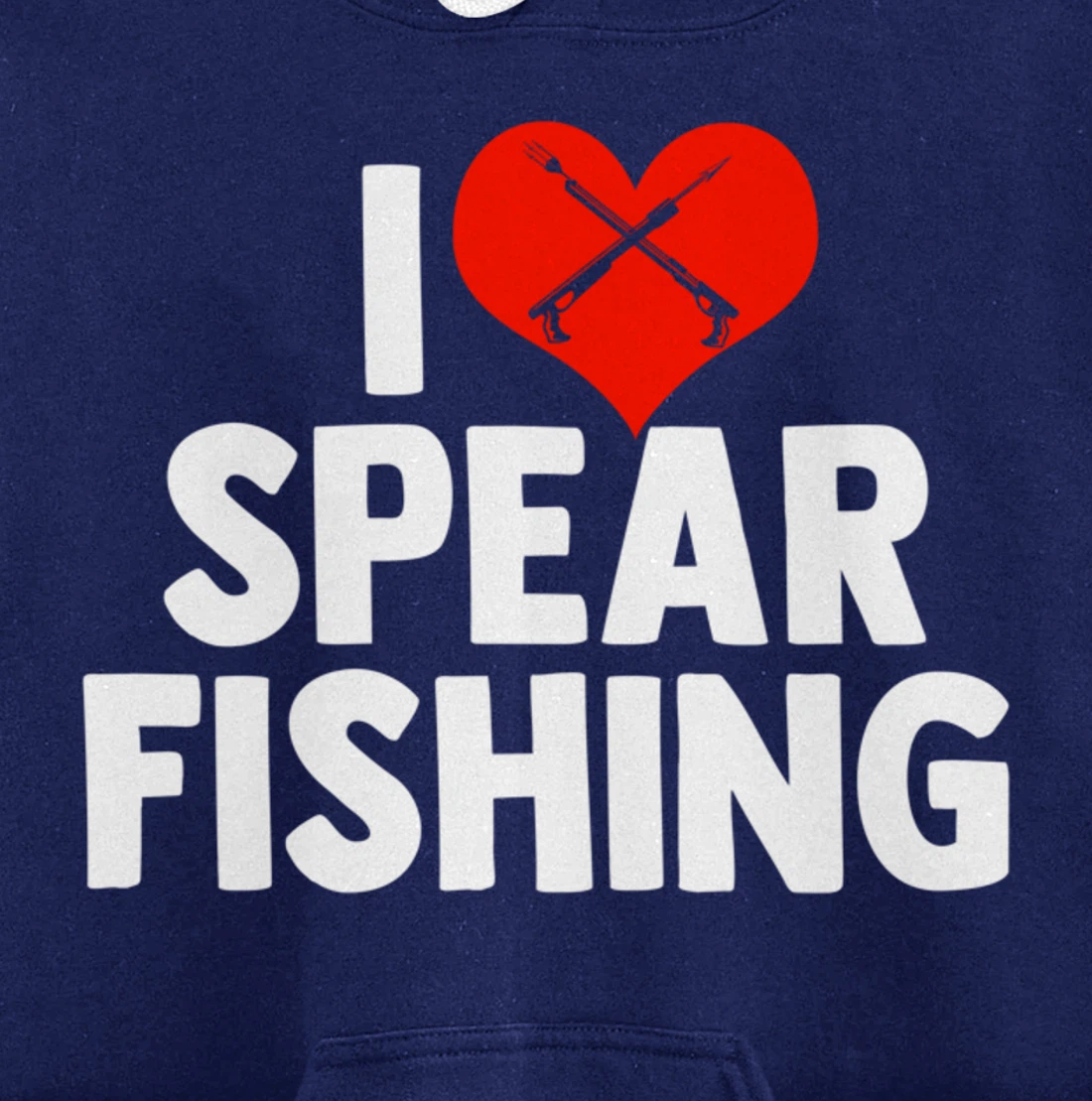 I Love Spearfishing Spearfisher Underwater Fishing Themed Pullover Hoodie