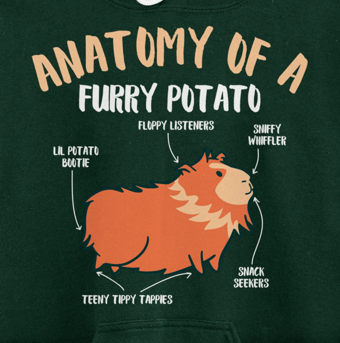 Anatomy Of A Furry Potato Guinea Pig Pet Rodent Animal Pullover Hoodie