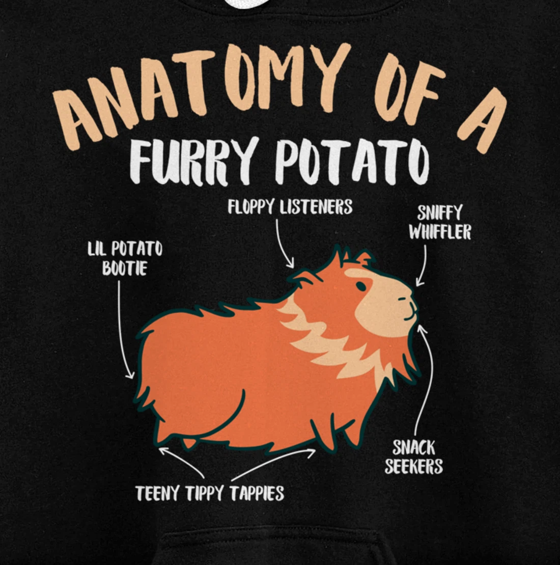 Anatomy Of A Furry Potato Guinea Pig Pet Rodent Animal Pullover Hoodie