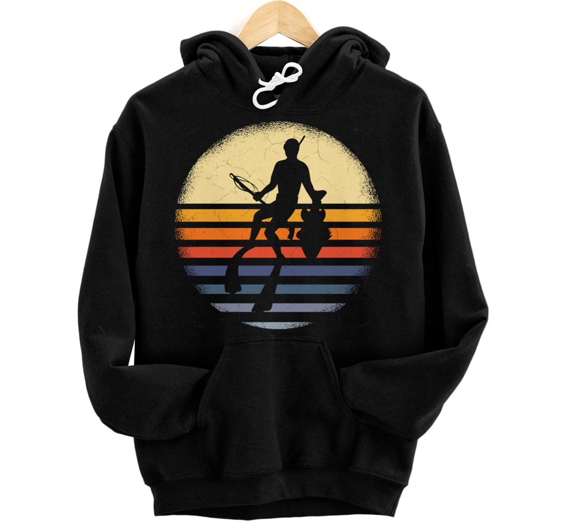 Spearfisher Silhouette Spearfishing Underwater Fishing Pullover Hoodie