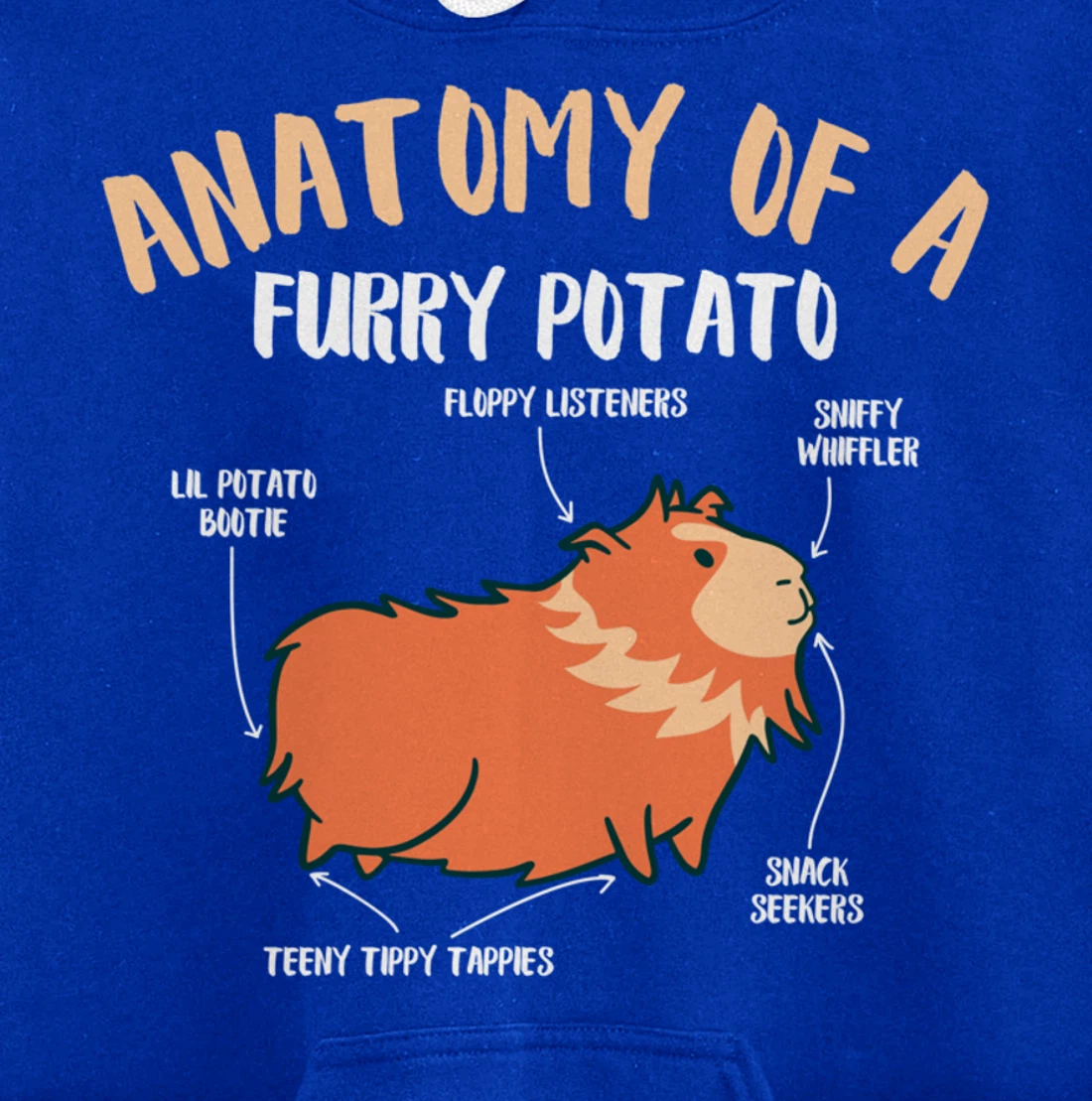 Anatomy Of A Furry Potato Guinea Pig Pet Rodent Animal Pullover Hoodie