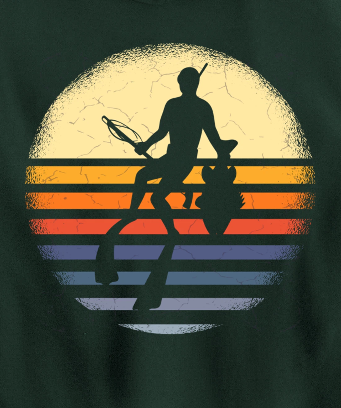 Spearfisher Silhouette Spearfishing Underwater Fishing Pullover Hoodie