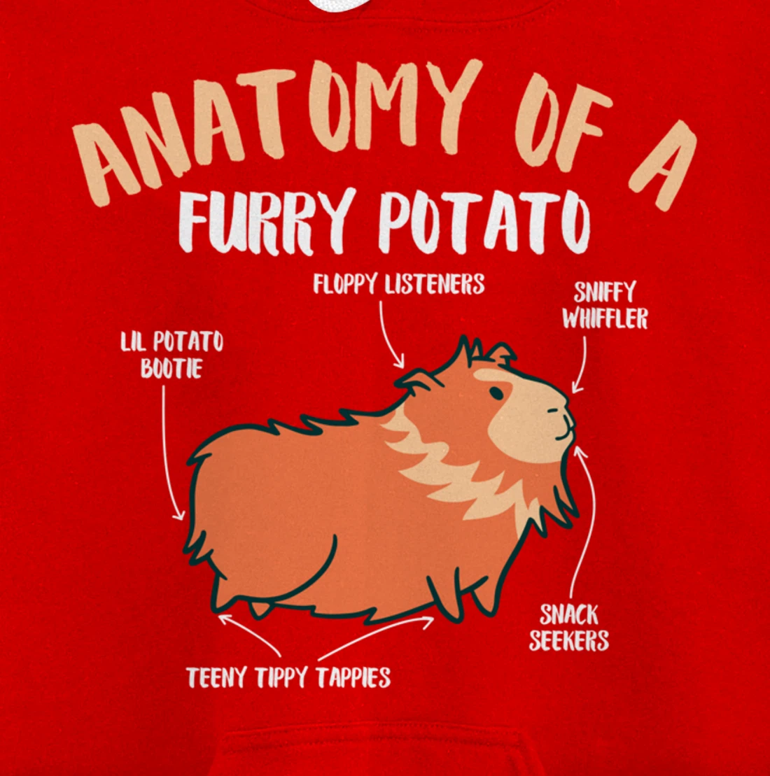 Anatomy Of A Furry Potato Guinea Pig Pet Rodent Animal Pullover Hoodie