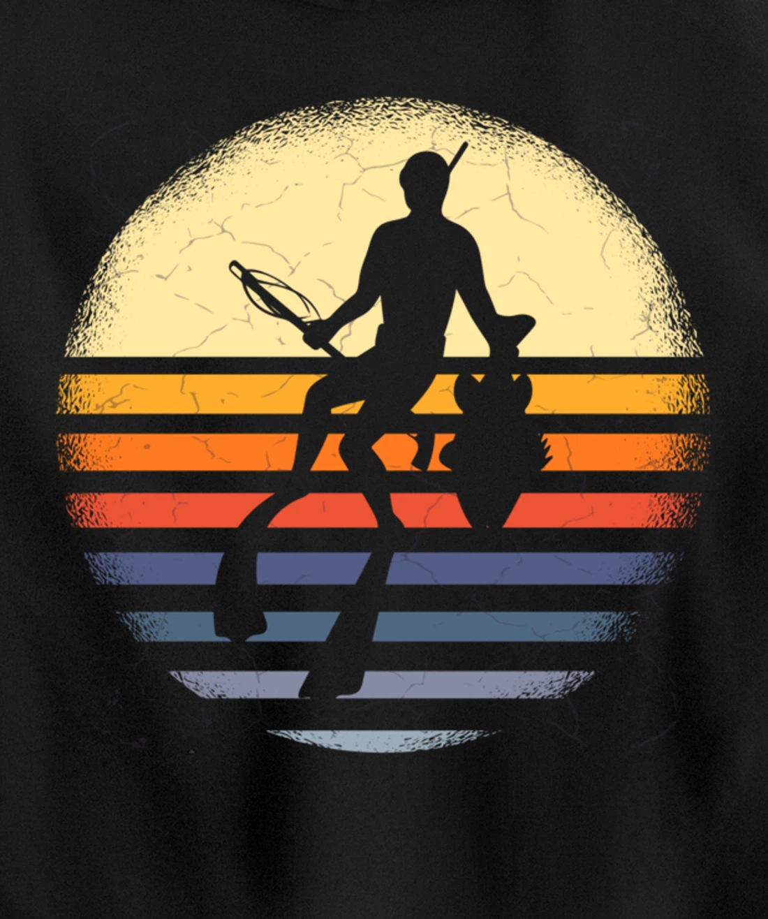 Spearfisher Silhouette Spearfishing Underwater Fishing Pullover Hoodie
