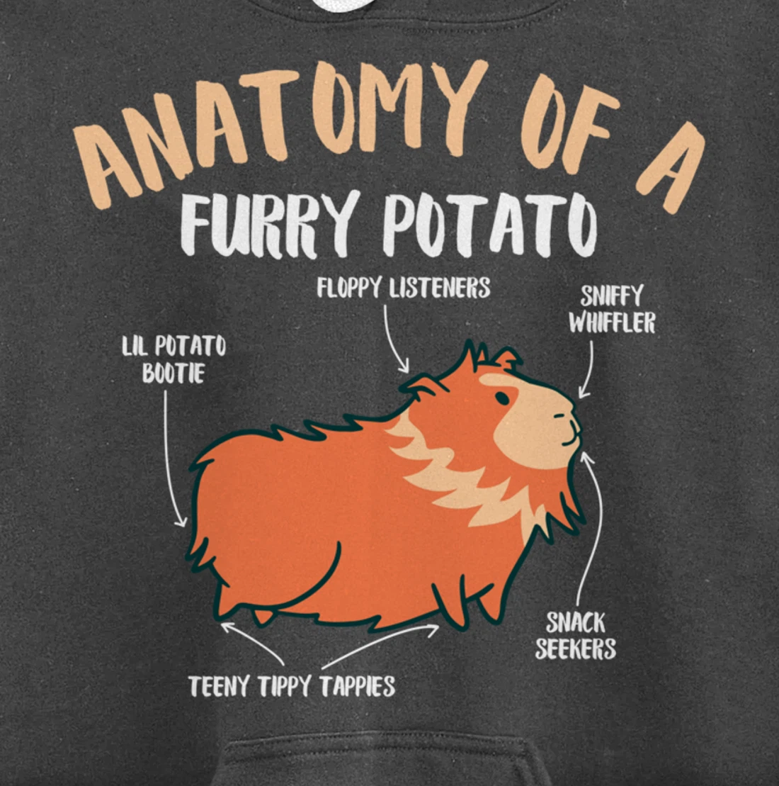 Anatomy Of A Furry Potato Guinea Pig Pet Rodent Animal Pullover Hoodie