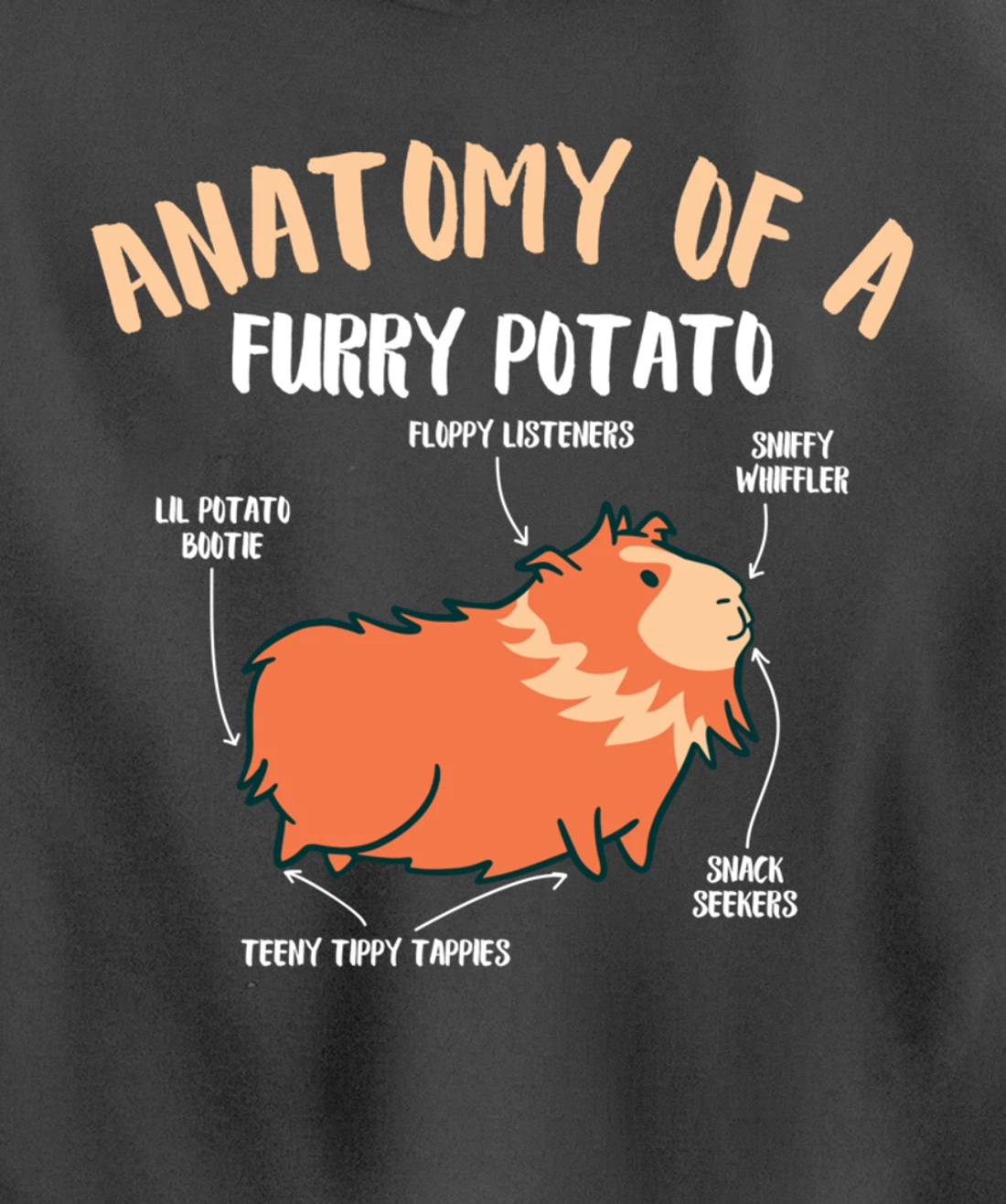 Anatomy Of A Furry Potato Guinea Pig Pet Rodent Animal Pullover Hoodie