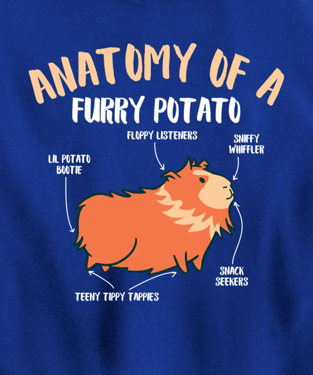Anatomy Of A Furry Potato Guinea Pig Pet Rodent Animal Pullover Hoodie