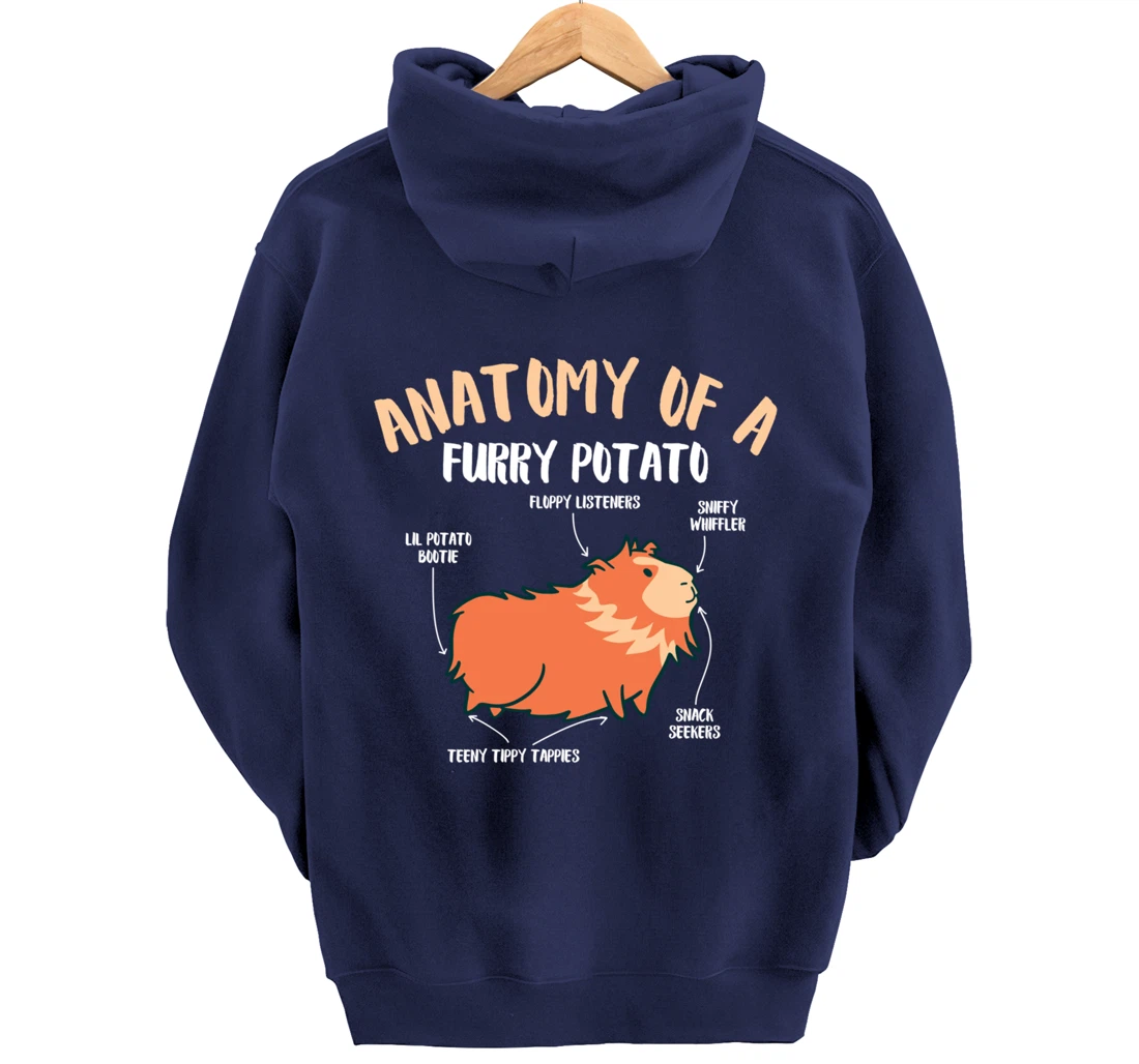Anatomy Of A Furry Potato Guinea Pig Pet Rodent Animal Pullover Hoodie