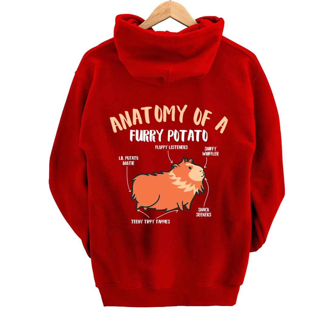 Anatomy Of A Furry Potato Guinea Pig Pet Rodent Animal Pullover Hoodie