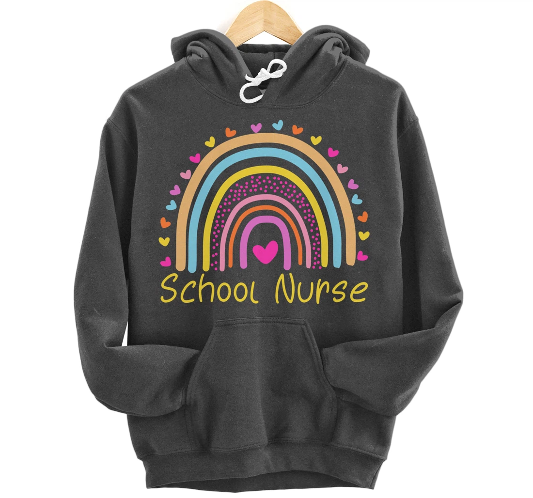 School Nurse Rainbow Pullover Hoodie