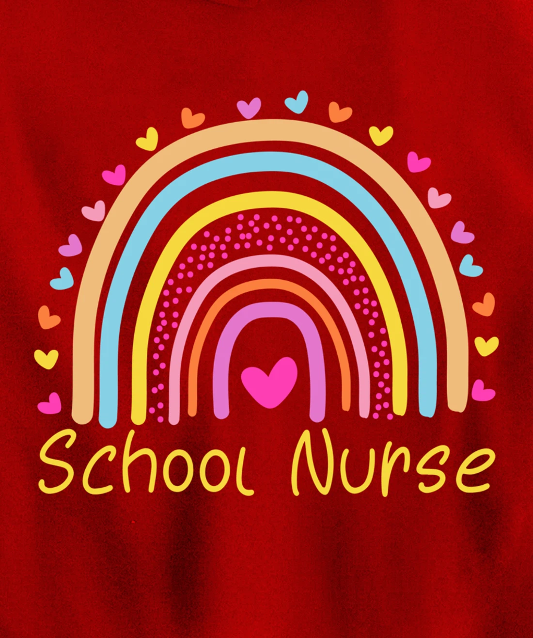 School Nurse Rainbow Pullover Hoodie