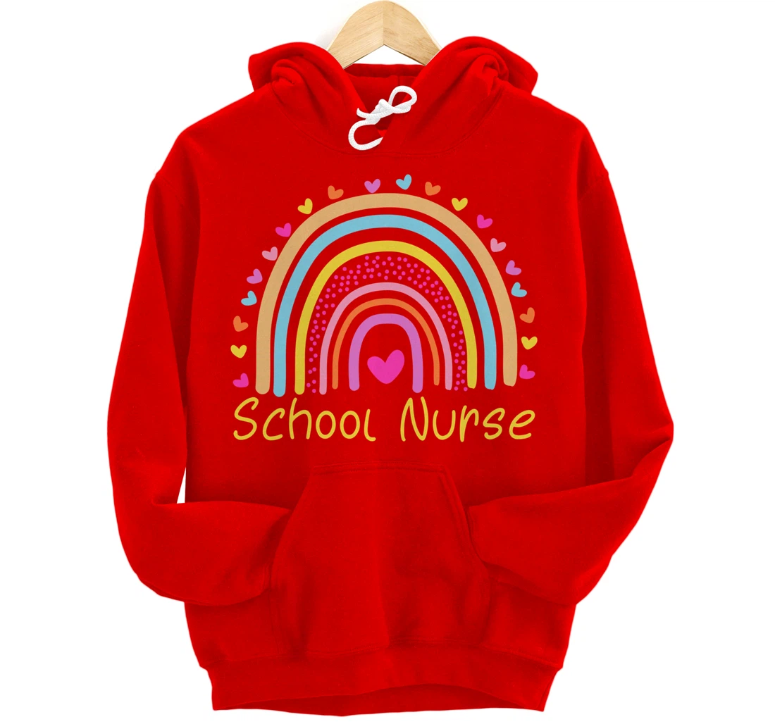 School Nurse Rainbow Pullover Hoodie
