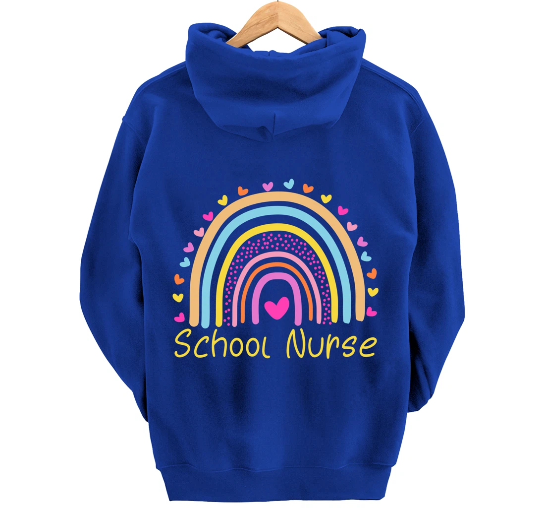 School Nurse Rainbow Pullover Hoodie