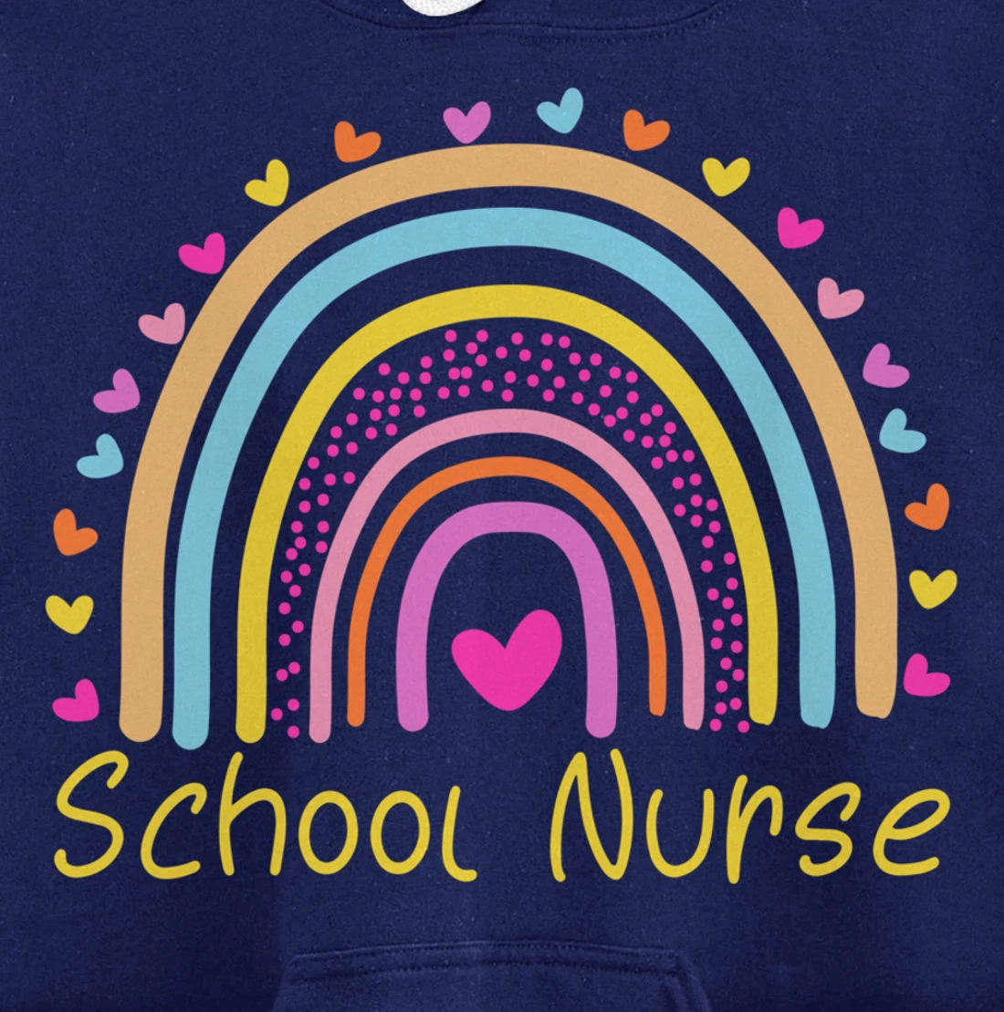 School Nurse Rainbow Pullover Hoodie