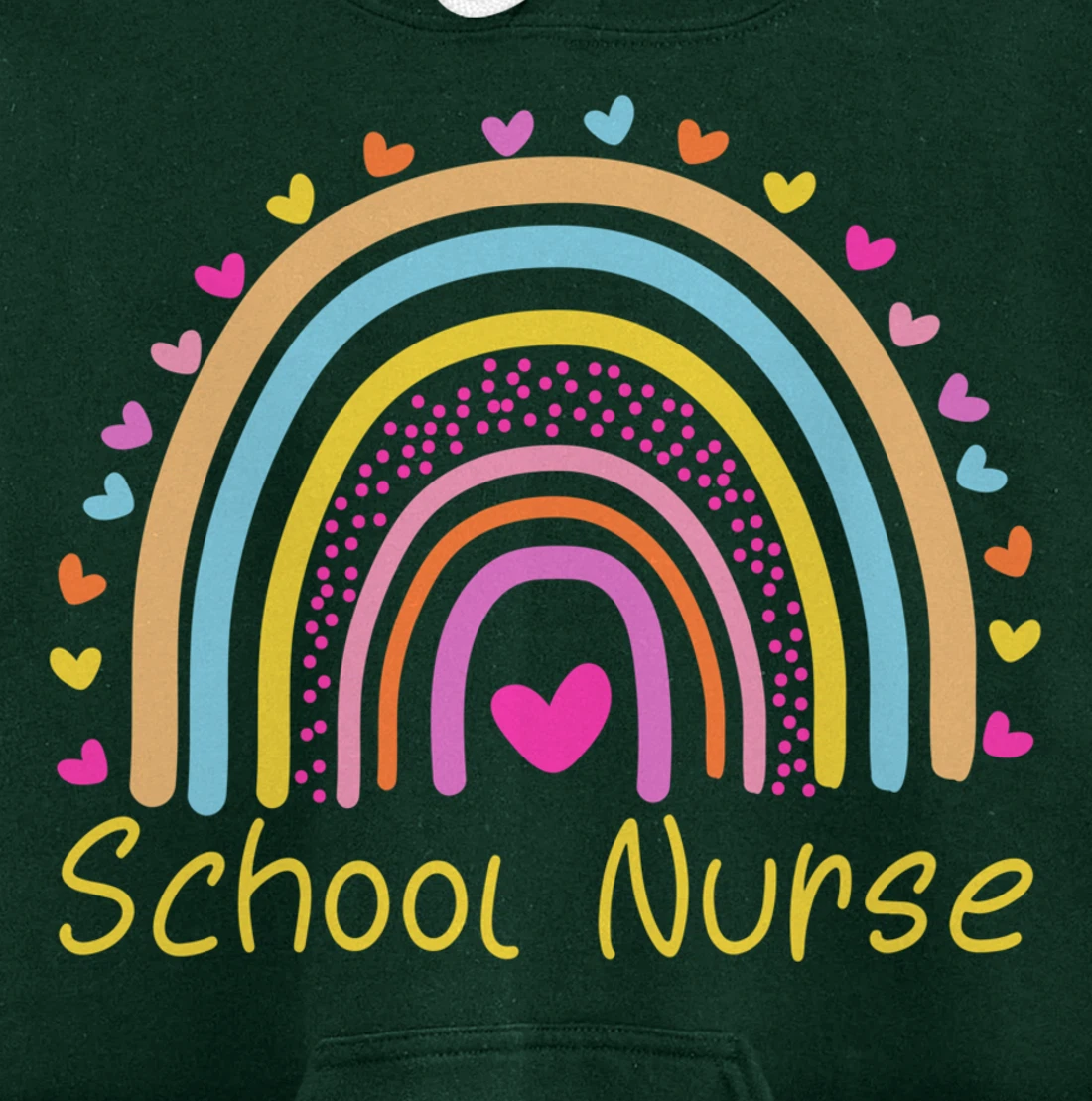 School Nurse Rainbow Pullover Hoodie
