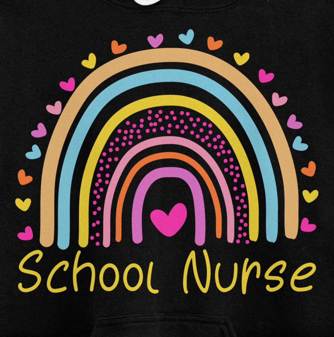 School Nurse Rainbow Pullover Hoodie