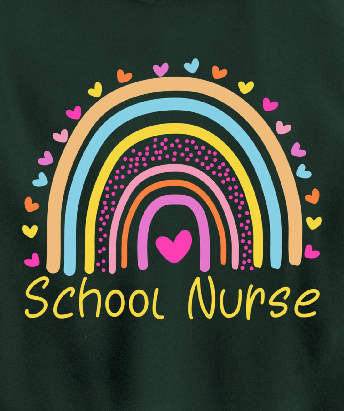 School Nurse Rainbow Pullover Hoodie
