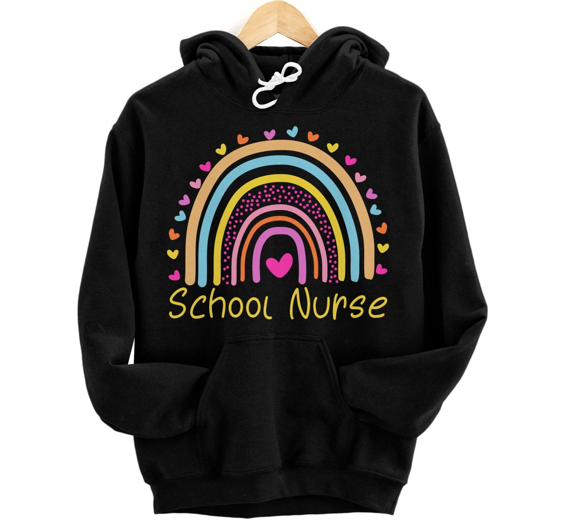 School Nurse Rainbow Pullover Hoodie