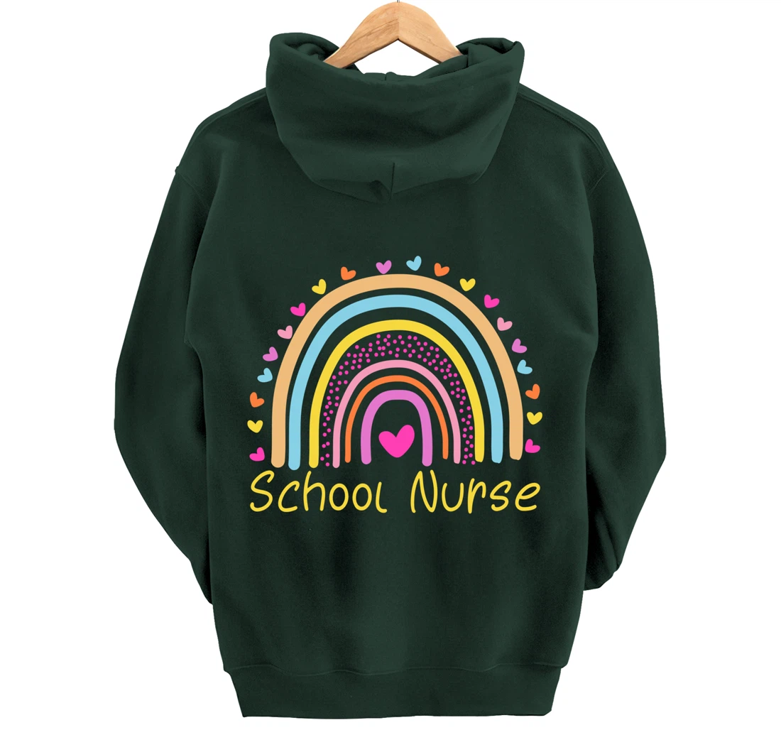 School Nurse Rainbow Pullover Hoodie