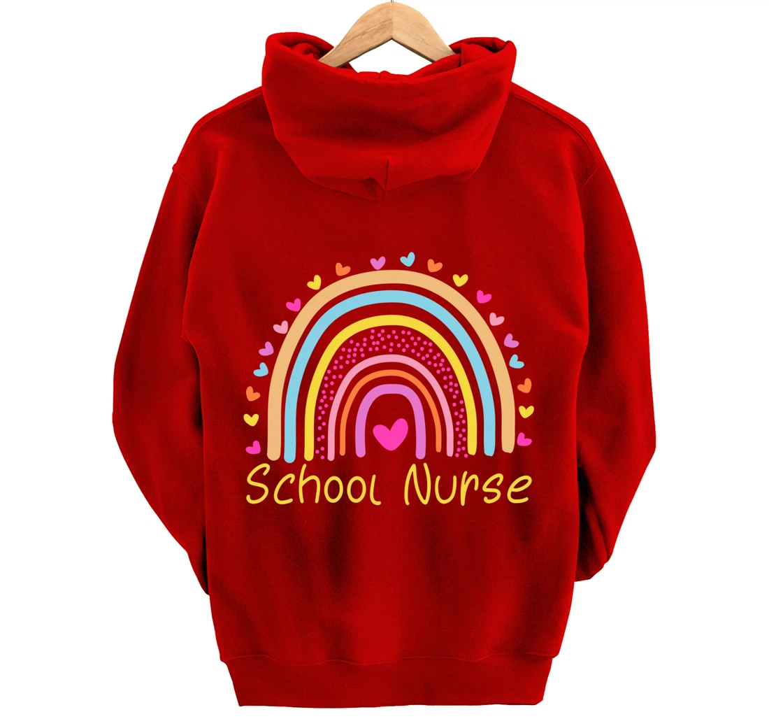 School Nurse Rainbow Pullover Hoodie