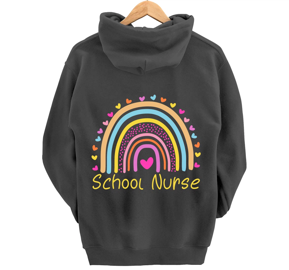 School Nurse Rainbow Pullover Hoodie
