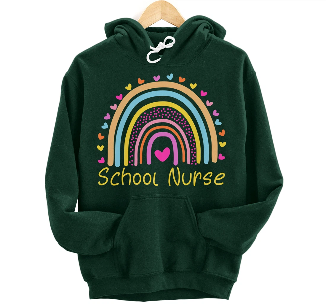 School Nurse Rainbow Pullover Hoodie