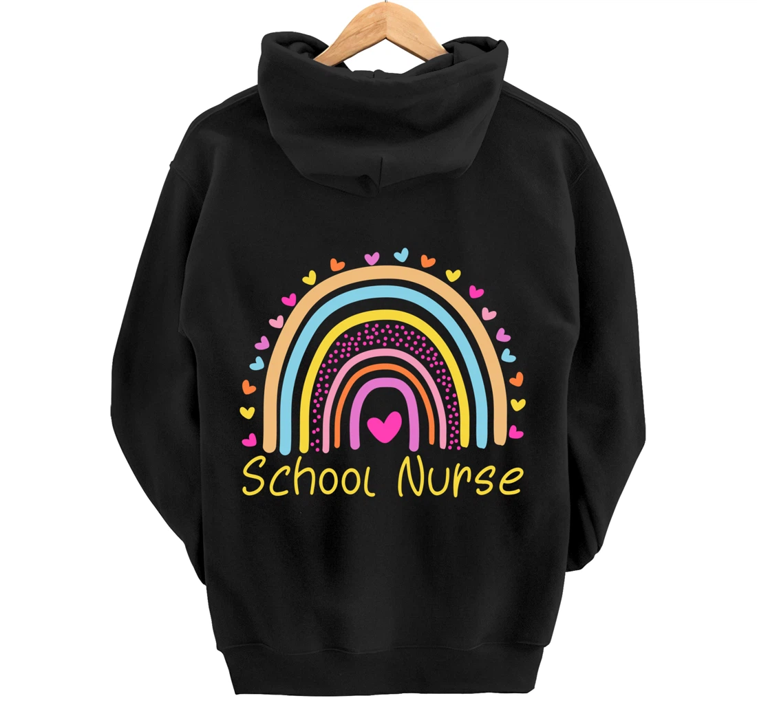 School Nurse Rainbow Pullover Hoodie