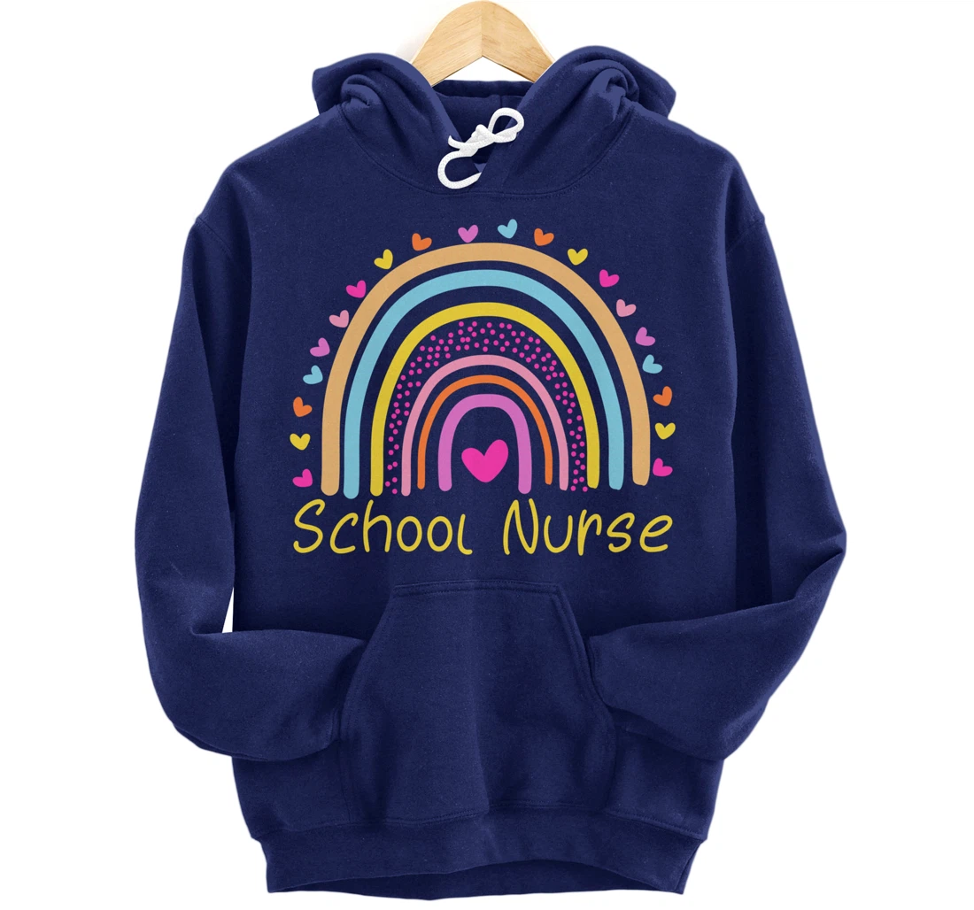 School Nurse Rainbow Pullover Hoodie