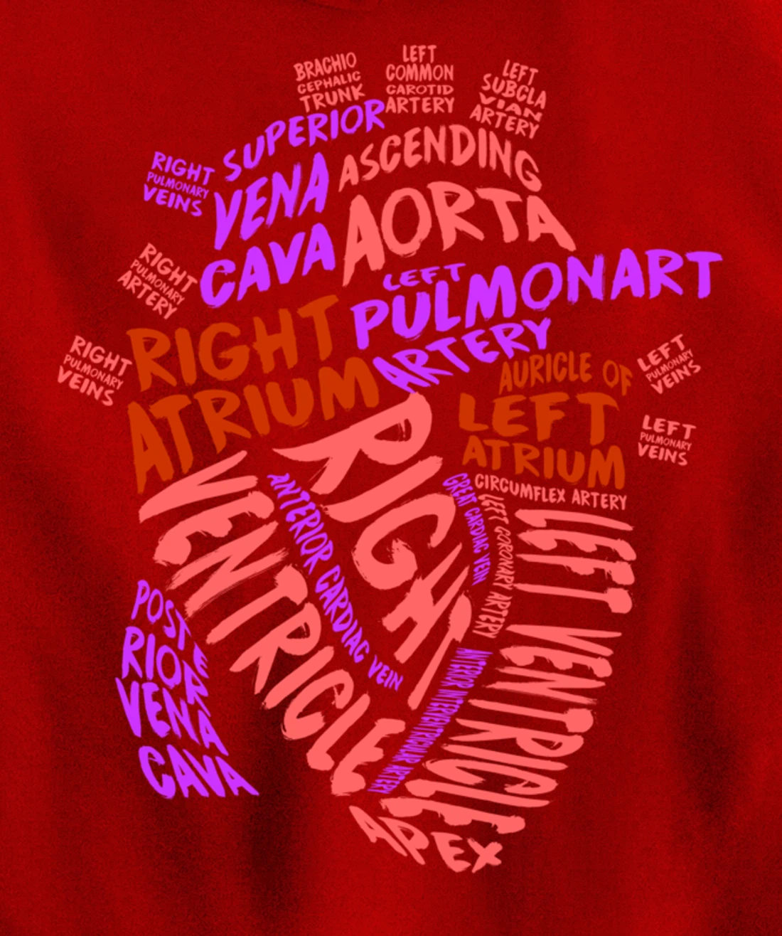 Anatomical Human Heart Cardiology Medical Cardiac Nurse Pullover Hoodie