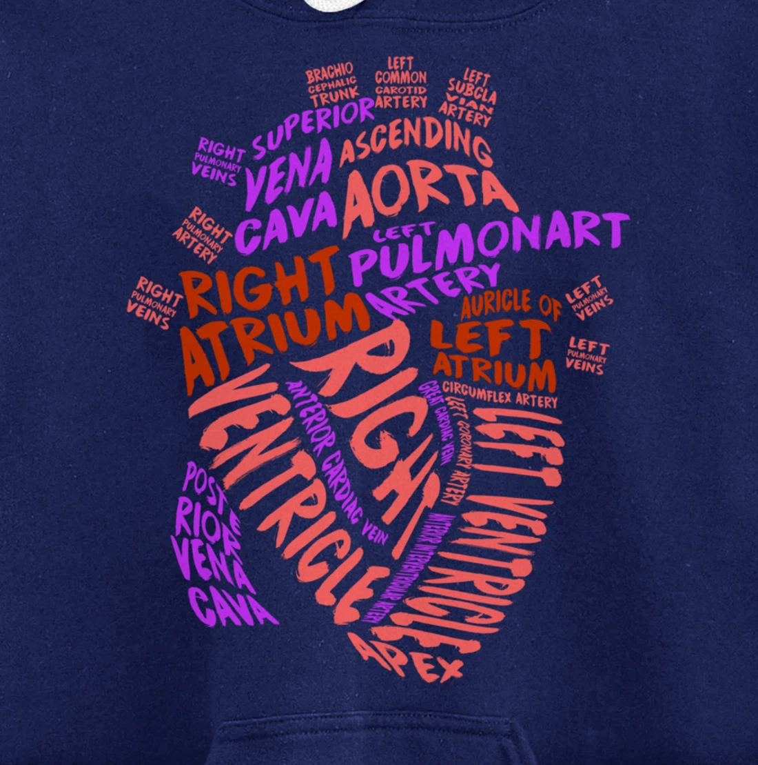 Anatomical Human Heart Cardiology Medical Cardiac Nurse Pullover Hoodie