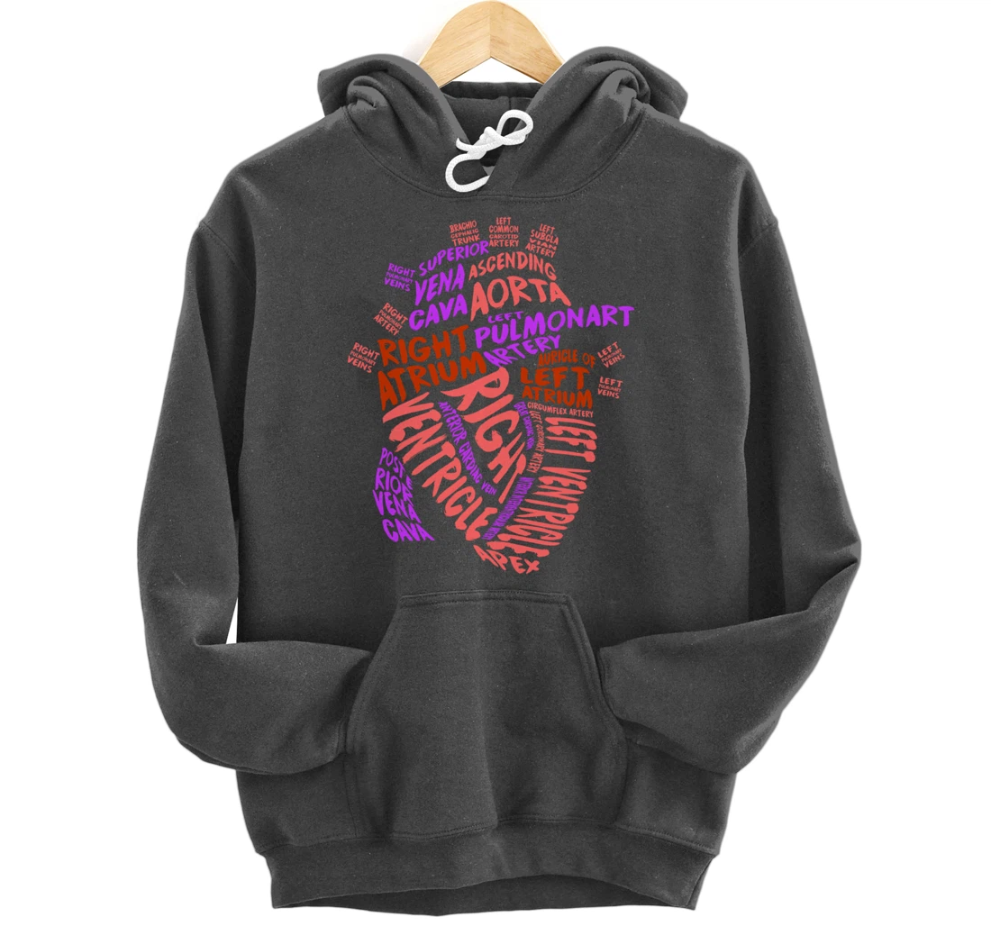 Anatomical Human Heart Cardiology Medical Cardiac Nurse Pullover Hoodie