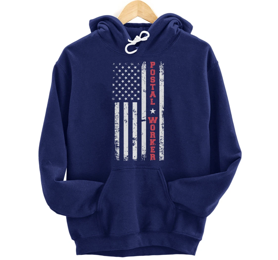 Post Office Patriotic Postal Worker American Flag Pullover Hoodie