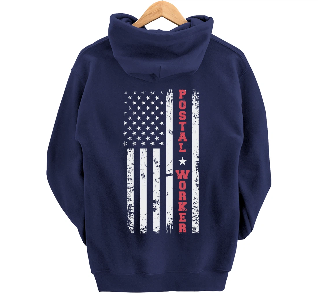 Post Office Patriotic Postal Worker American Flag Pullover Hoodie
