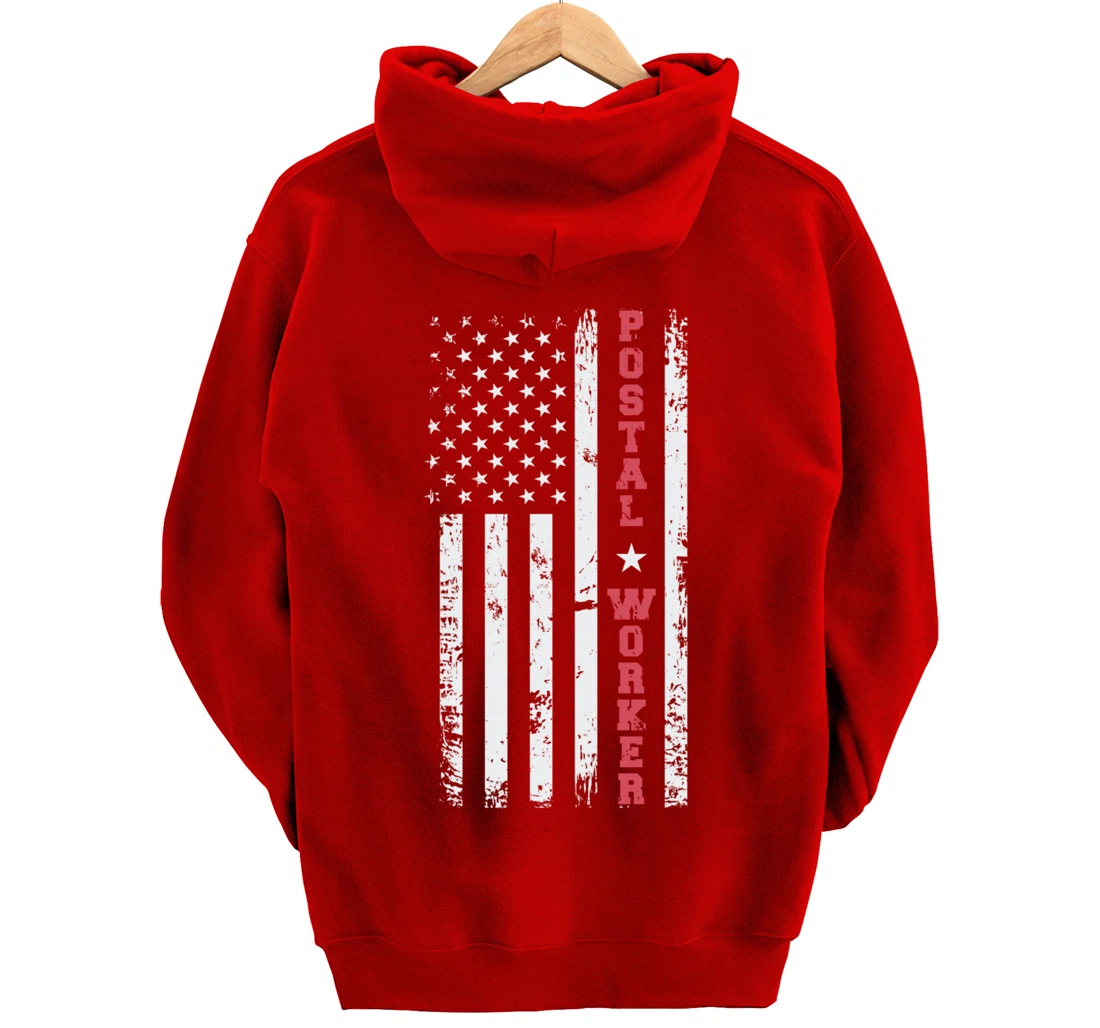 Post Office Patriotic Postal Worker American Flag Pullover Hoodie