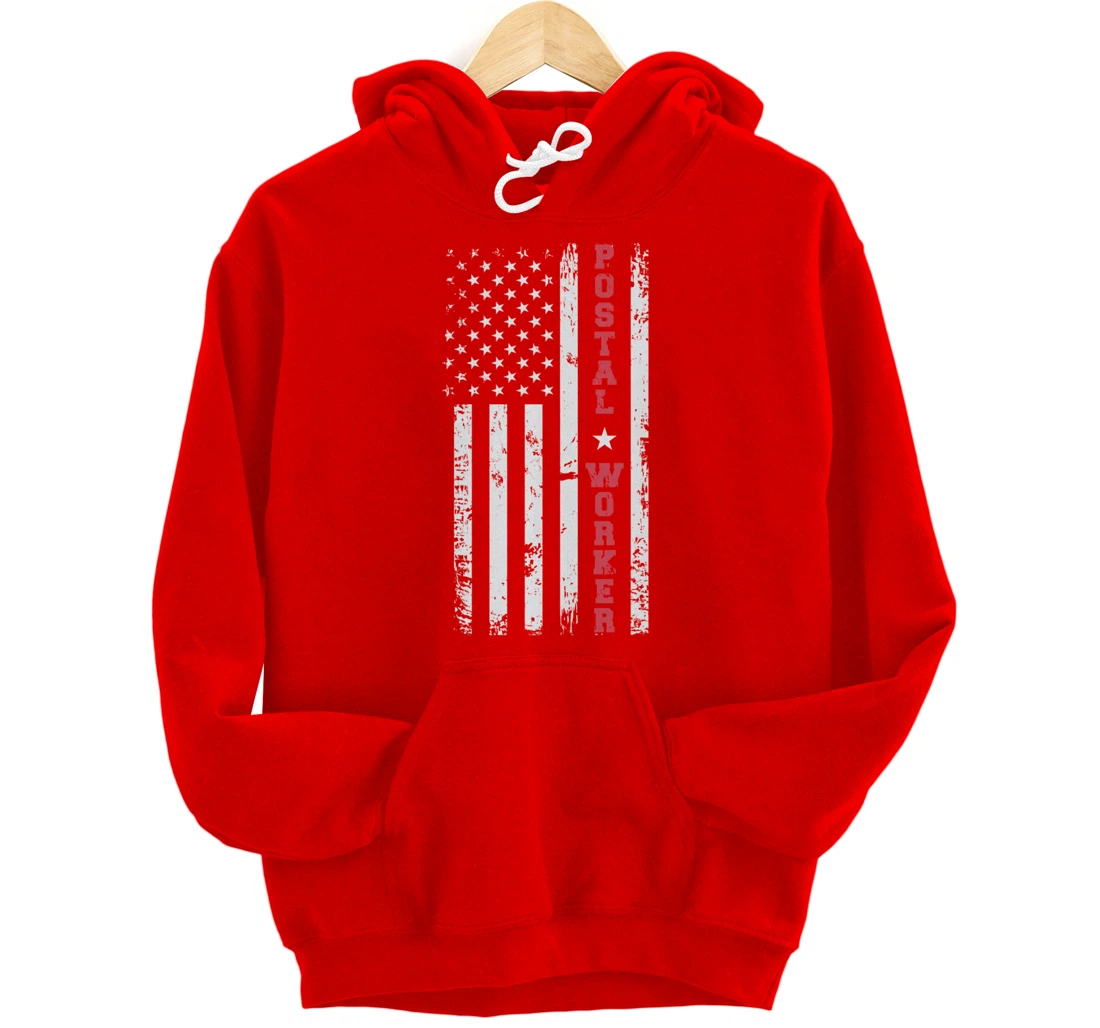 Post Office Patriotic Postal Worker American Flag Pullover Hoodie