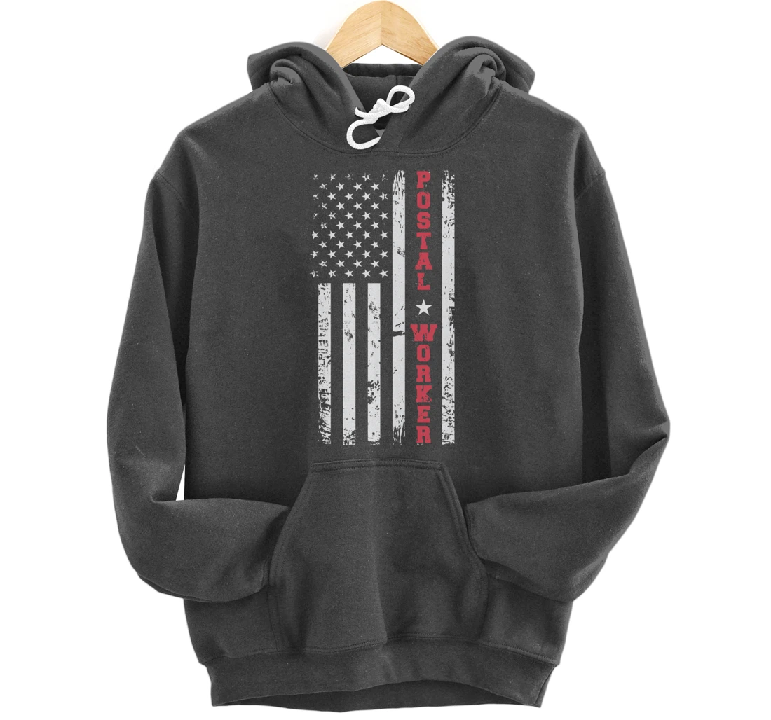 Post Office Patriotic Postal Worker American Flag Pullover Hoodie