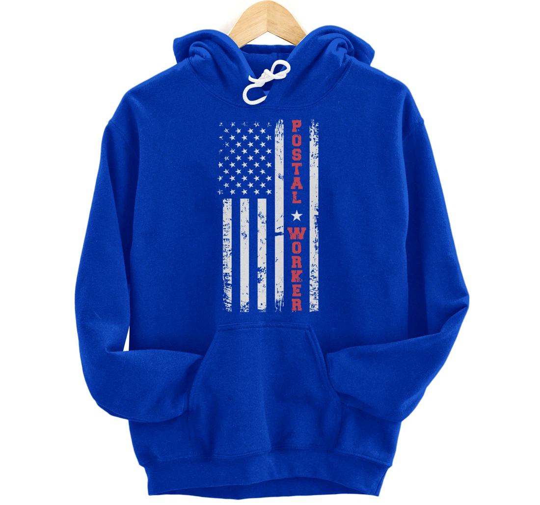 Post Office Patriotic Postal Worker American Flag Pullover Hoodie