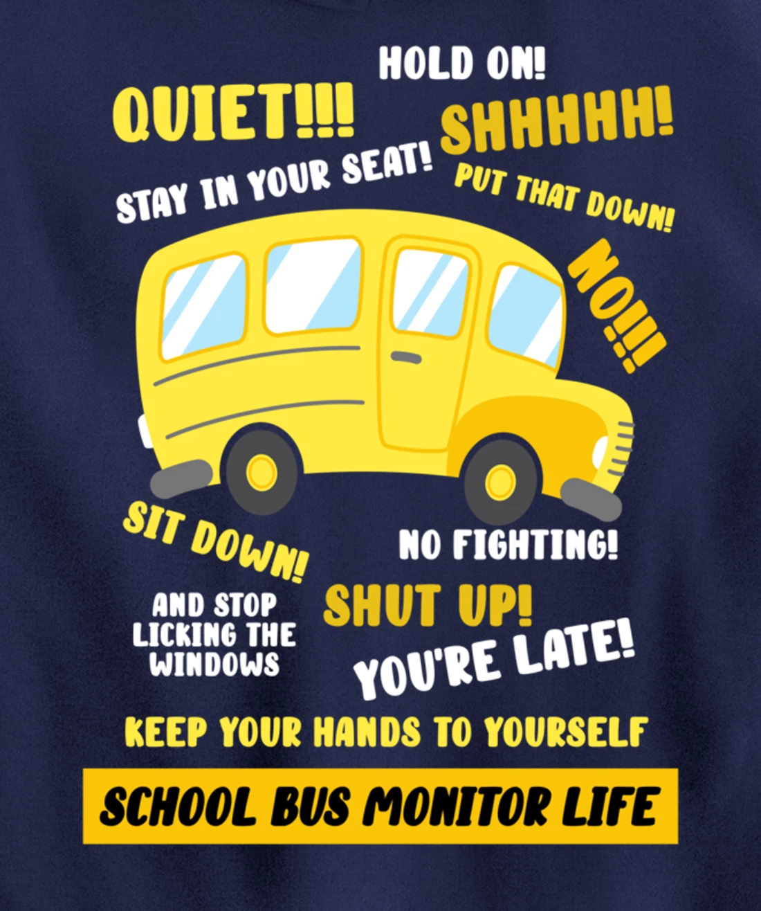 School Bus Monitor Life Pullover Hoodie
